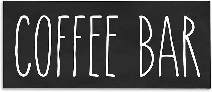 Coffee Bar Casual Typography Sign, 20 x 48 Inch Canvas Wall Art | Stupell Industries · By Lettered and Lined · Ready to hang · Casual kitchen decor · Made in USA