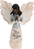 Elements 82324 Prayer Collectible Figurine, Ebony Kneeling and Praying Angel, 5-1/2-Inch