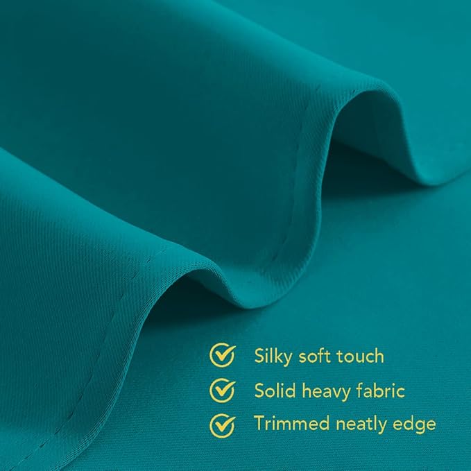 NICETOWN Peacock Teal Thermal Insulated Curtains Blackout Draperies, Window Treatment Solid Grommet Room Darkening Drape Panels for Bedroom (Set of 2, 70 by 54 inches Long)