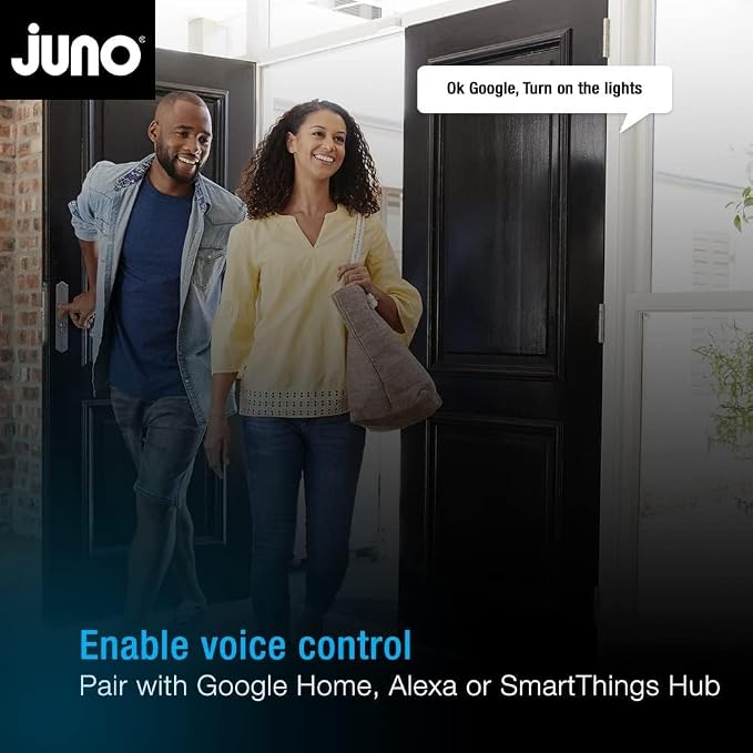 Juno WF6C REG TUWH MW M6 Smart LED Wafer Downlight, 2700K-5000K Tunable White, Dimmable, Zigbee or Bluetooth Connection, Use with Alexa, Google Home, SmartThings, Regressed, 6 Inch, Matte White