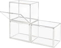 GUDEMAY Clear Stackable Plastic Storage Bins with Magnetic Lid, Dustproof Book & Cosmetic Acrylic Display Cases, Large Figures Collectibles Showcase, Shoe Box, Protection Organizer (L, Count, 3)