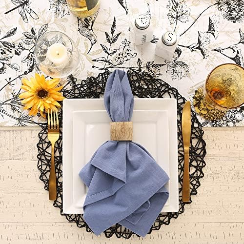 DII Solid Pastel Napkin Set Cotton, Machine Washable, 20x20 Inch, Stonewash Blue, 6 Count - Image 5