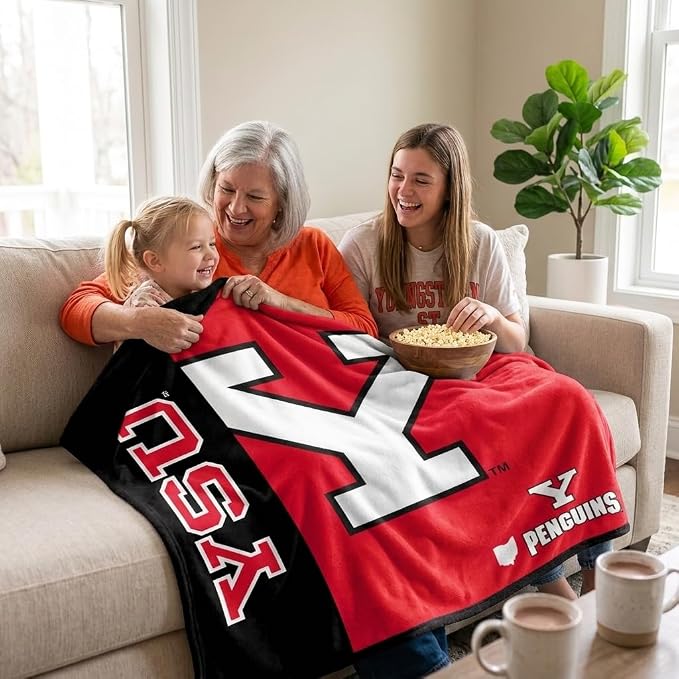 Pegasus Sports NCAA Youngstown St Penguins Endzone Ultra Soft Tailgate Throw