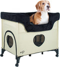 PETIQUE Bedside Lounge Pet Bed, Raised Bunk Bed for Medium Size Pets for Cats & Dogs, Zebra Vibes Design