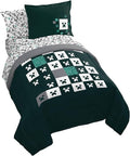 Minecraft Creeper Twin Comforter Set 5 Piece Video Game Bedding, Green | Zombie Enderman, Bed in a Bag, Comforter Sheets Sham Pillowcase, Official Product, Microfiber, Machine Washable, Kids Gift