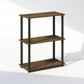 Furinno Turn-N-Tube Book Shelf, 3-Tier Bookshelf, Bookcase with Multipurpose Compact Display Rack, 11.6 x 23.6 x 29.6, for Living Room, Bedroom, Home Office, Columbia Walnut/Black
