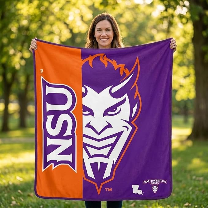 Proformance Home NCAA Northwestern State Demons Endzone Ultra Soft Tailgate Throw