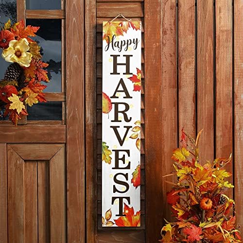 glitzhome 42” Lighted Porch Sign - Wooden Fall Welcome Decor with Maple Leaves & 14 Warm Lights Farmhouse Outdoor Indoor Hanging Decor for Thanksgiving Harvest - Image 2