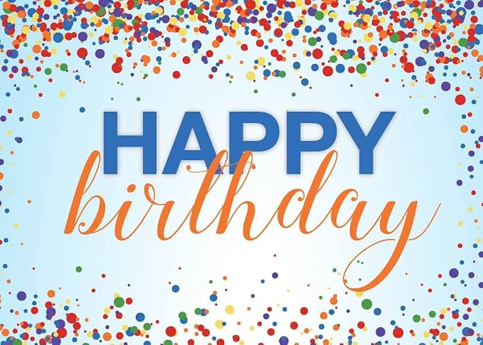 CEO Cards - Birthday Greeting Cards (Colorful Confetti), 5x7 Inches, 25 Cards & 26 White Envelopes (B1701)