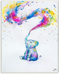 Colorful Abstract Elephant, 13 x 19 Inch Mounted Print on Wall Plaque | Stupell Industries | 13 x 19 Inches, Easy to Hang and Sturdy, Made in USA, by Marc Allante