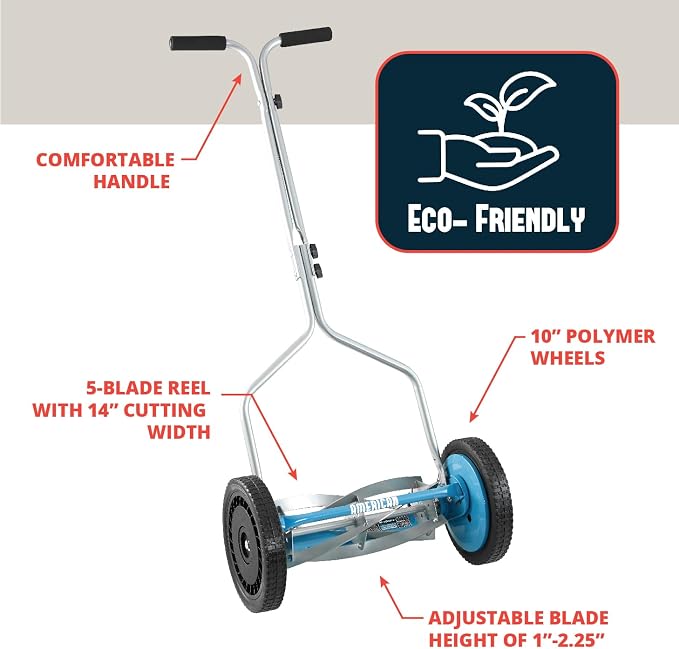 American Lawn Mower 1304-14SK2 14-Inch 5-Blade Reel Mower with Sharpener