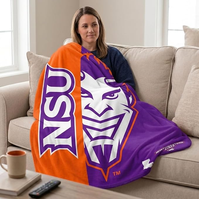 Proformance Home NCAA Northwestern State Demons Endzone Ultra Soft Tailgate Throw
