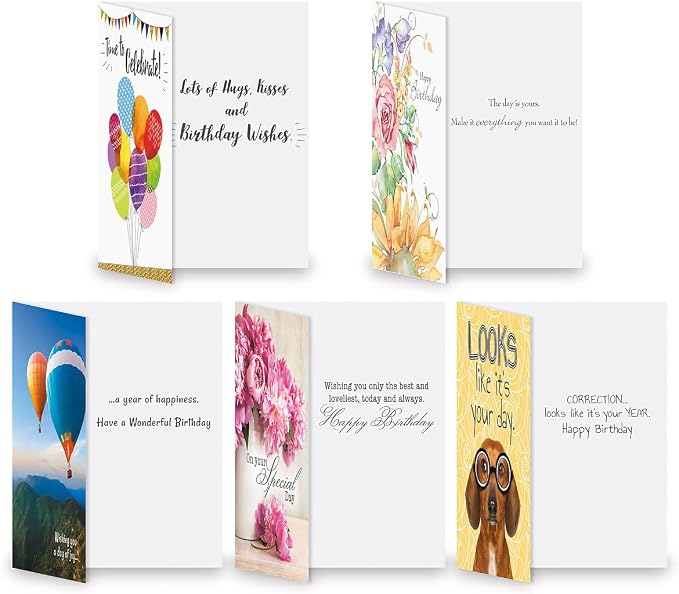 Current Birthday Greeting Cards Value Pack | Mega Happy Birthday, 36 Count, 18 Designs 5" x 7" Folded, Envelopes Included