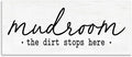 Dirt Stops Here Mudroom Phrase, 10 x 24 Inch Canvas Wall Art | Stupell Industries · By Lettered and Lined · Ready to hang · Clean farmhouse style for mudroom · Made in USA