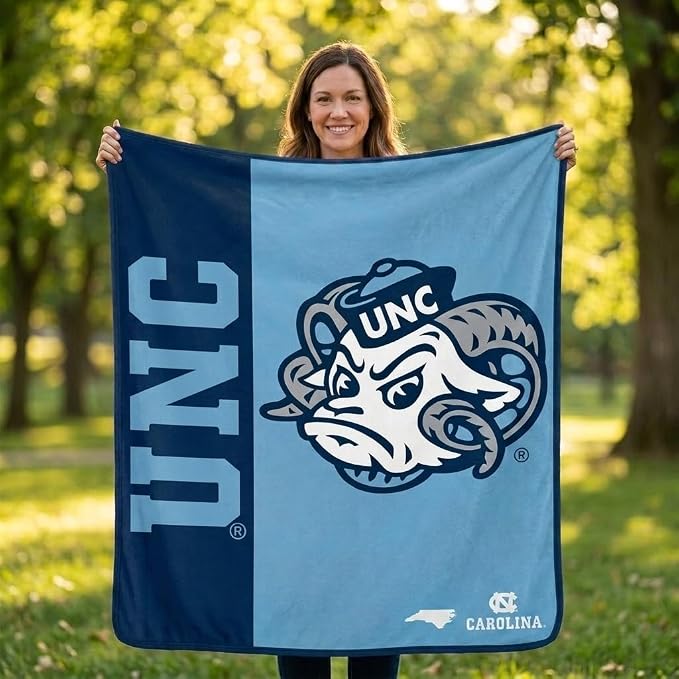 Proformance Home NCAA North Carolina Tar Heels Endzone Ultra Soft Tailgate Throw