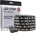 BTF-LIGHTING RGBW LED Strip Lights,UL Listed,5050 4 Colors in 1 RGB + 2700K-3000K Warm White,12V DC,16.4ft/5m 60LEDs/m 12mm Black PCB, IP65 Waterproof for Home Decoration(No Adapter or Controller)