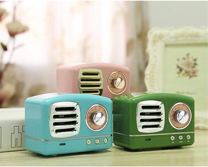 Dosmix Retro Bluetooth Speaker, Small Vintage Decor,Portable Pink