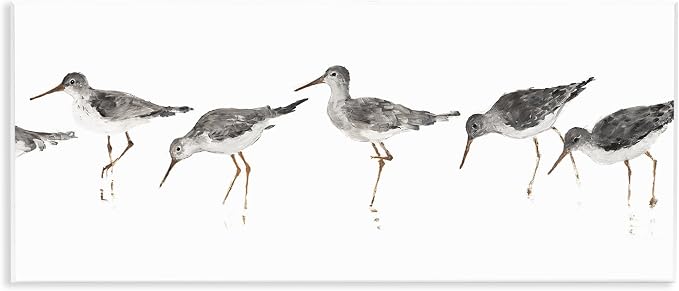 'Minimal Beach Bird Sandpipers'| Wall Plaque Art | Stupell Industries | 17 x 7 Inches, Easy to Hang and Sturdy, Made in USA, by Avery Tillmon