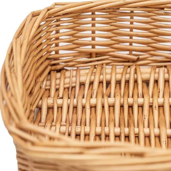 Rectangle small wicker baskets for sundries 3pcs storage bins