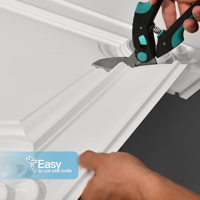 Art3d Drop Ceiling Tiles 24x24,(12-Pack, 48 Sq.ft),Wainscoting Panels Glue Up 2x2, Cloud-White | PVC, Water Resistant, Shatterproof, Fade-Resistant, Compatible with Grid System, Versatile for Living Room, Bedroom & Office