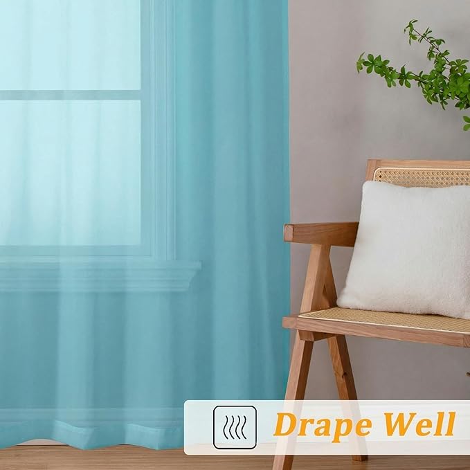 Gwine Sheer Curtains for Living Room 45 inch Length - Image 6