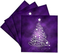 3dRose Sparkling Christmas Tree on Purple - Ceramic Tile Coasters, Set of 4 (CST_128256_3)
