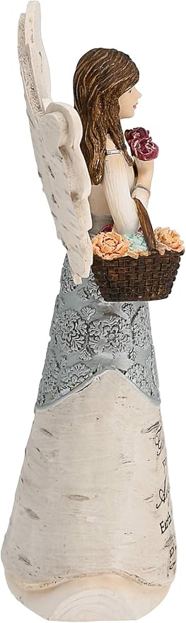 Pavilion - Elements Godmother Angel Figurine - 6-Inch, Holding Basket of Flowers, Godmother You are My Angel Here on Earth