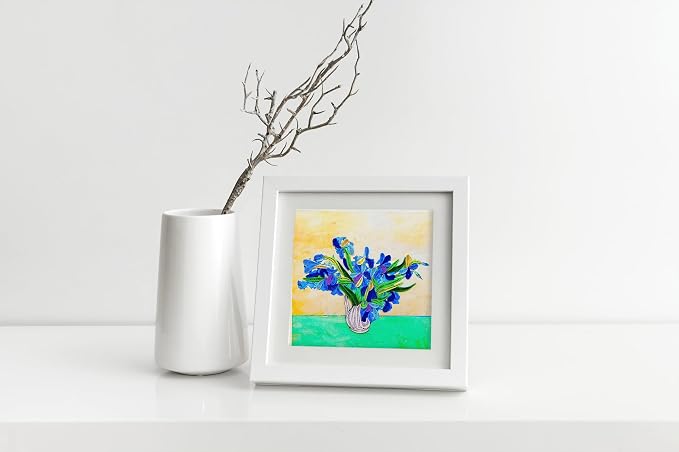 Van Gogh's Irises (1890) Quilling Art Greeting Card,Design Greeting Card for Birthday, Valentine's Day, Get Well, All Occasion. Framable Artwork for Art Lovers