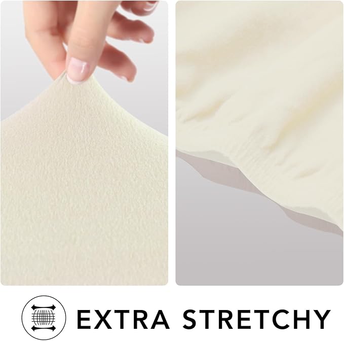 PureFit Stretch Oversized Loveseat Covers Couch Covers for Sofa Ivory