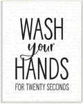 Stupell Industries 'Wash Hands for Twenty Seconds'| Wall Plaque Art | Stupell Industries | 10 x 15 Inches, Easy to Hang and Sturdy, Made in USA, by Lettered and Lined