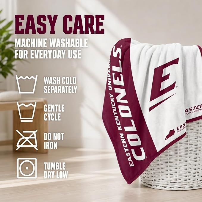Pegasus Sports NCAA Eastern Kentucky Colonels Endzone Ultra Soft Tailgate Throw