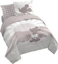 Disney Mickey Mouse Queen Comforter Set 7 Piece Cartoon Bedding, Grey | Bed in a Bag, Comforter Sheets Shams Pillowcases, Official Product, Soft Microfiber, Machine Washable, Kids Gift