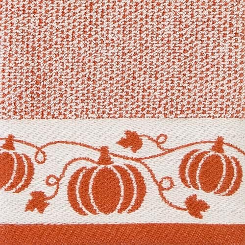 SKL Home Fall/Thanksgiving Pumpkin Vine Hand Towel Set-2pc, Spice - Image 7