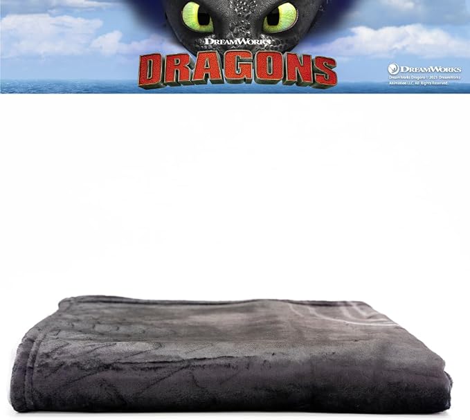 How to Train Your Dragon Toothless Kids Bedding Super Soft Plush Cozy Throw, 46 in x 60 in, (Officially Licensed Product) By Franco