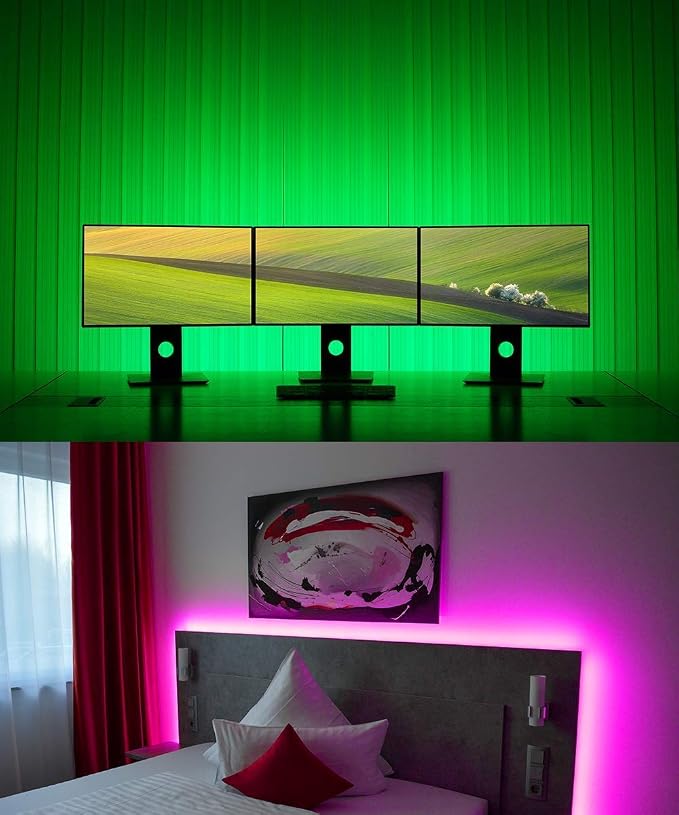 MIHEAL 5050 RGB Black PCB LED Strip 32.8Ft 300Leds Waterproof Kit | Comes with IR remote and power supply, flexible light tape for truck, kitchen, bedroom & indoor home decor