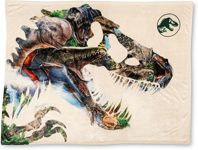 Jurassic World Rebirth Kids Bedding Super Soft Plush Throw Blanket, 46 in x 60 in, (Officially Licensed Product) By Franco