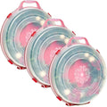 HOMZ Set of 3 Holiday Wreath Plastic Storage Containers, Holds Up to 24” Diameter, Secure Latching Lid and Easy Grip Handle, Stackable and Nestable, Red/Clear | Stackable Seasonal Decoration Organizer Bins with Lids and Handles for Christmas Wreaths an...