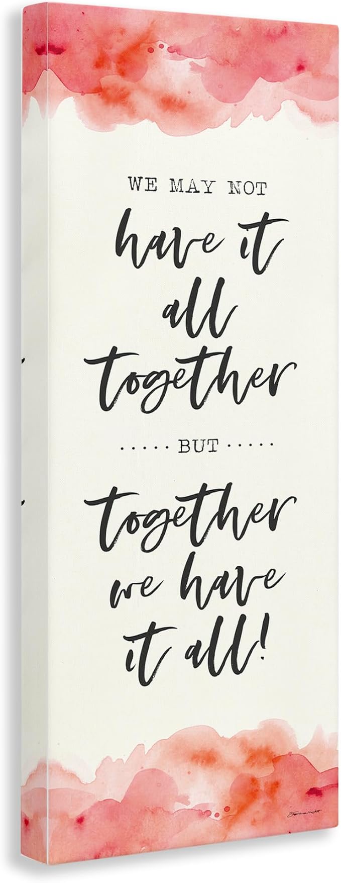 Stupell Industries 'Romantic Phrase with Blush Watercolor', Canvas Art, 20 x 48 Inches, Easy to Hang and Sturdy, Made in USA, by Stephanie Workman Marrott | Stupell Industries | 20 x 48 Inches, Easy to Hang and Sturdy, Made in USA, by Stephanie Workman...