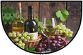cfpolar Half Round Door Mat Fruit Grapes Wine Leaves Non-Slip Semi Circle Area Rug Washable Half Moon Hearth Rugs for Indoor Outdoor Bathroom Kitchen Patio Runner Mat Laundry Room Home Decoration