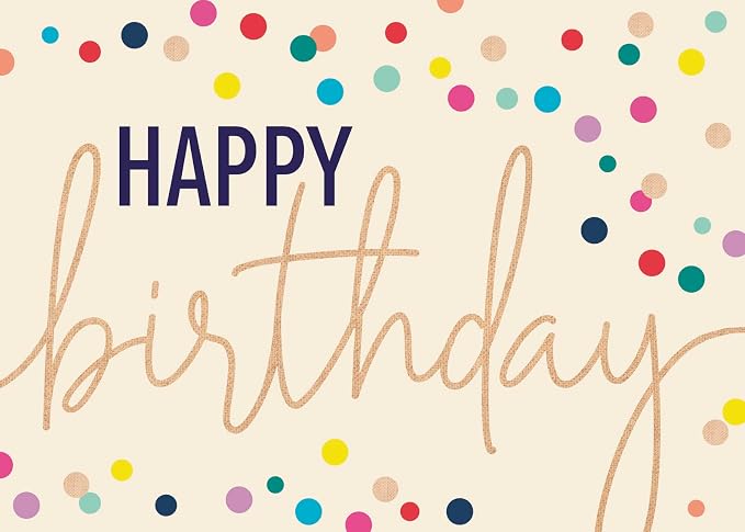 25 Happy Birthday Cards with Envelopes for Business (Pastel Confetti) | Bulk 25 Pack, Birthday Greeting Card Set, 5x7 in, A7, Office, Employees, Work, Coworkers, Clients, Team Members, USA, B2003