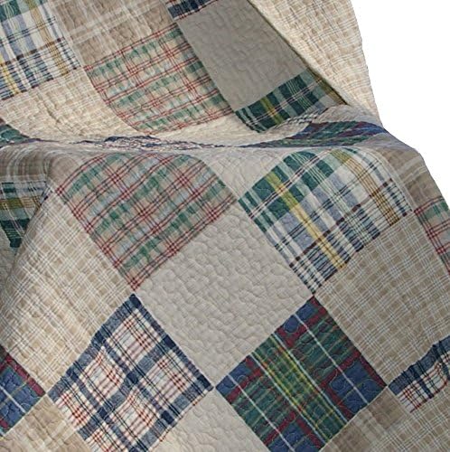 Greenland Home Oxford 100% Cotton Throw Blanket, Tan 50 x 60 in