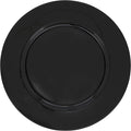 SARO LIFESTYLE Decorative Charger Plates, 13” Round Plastic Charger Plates, Set of 4 – Elegant Table Décor for Events, Weddings & Home Dining, Black