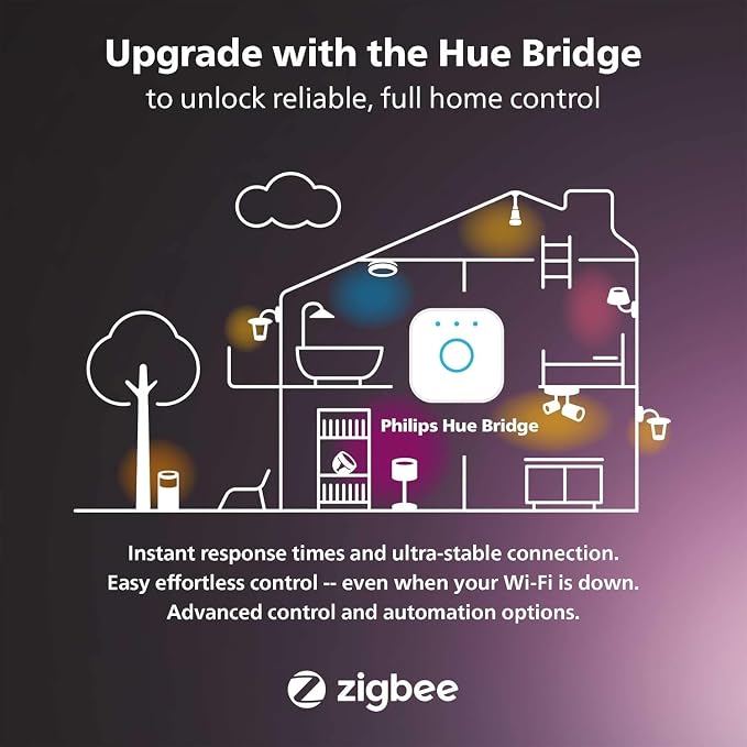 Philips Hue Smart 60W G25 Filament LED Bulb - White Ambiance Warm-to-Cool White Light - 1 Pack - 550LM - E26 - Indoor - Control with Hue App - Works with Alexa, Google Assistant and Apple Homekit