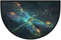 Dragonfly Animal Half Round Door Mat Semi Circle Rug Half Moon Doormat | Dragonfly Green Soft Washable Welcome Entrance Mat for Outdoor Indoor Floor Bedroom Bathroom Home Kitchen Festival Decor