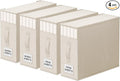 StorageTastic 4 Pack Bed Sheet Closet Organizers and Storage,Sturdy Foldable Storage Containers with Window and Label,Storage and Organization for Bedding Sheets,Duvet Covers,Blankets (Beige)