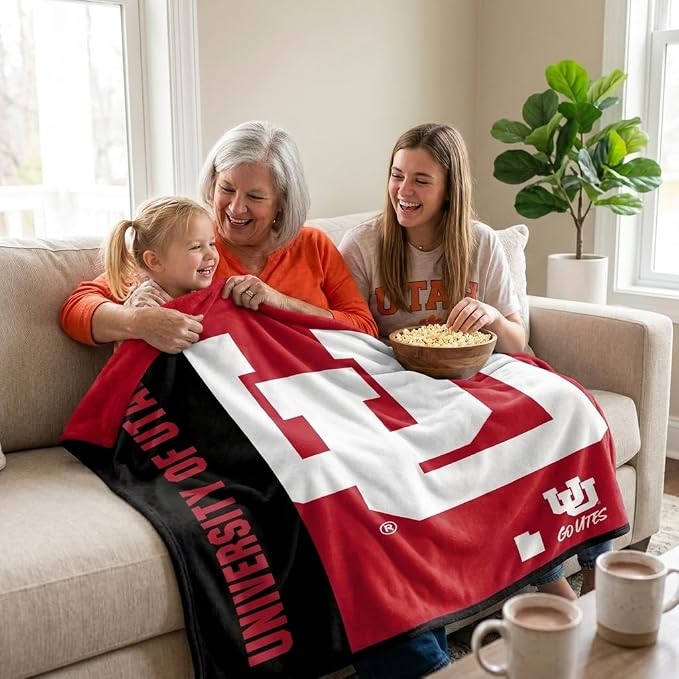 Proformance Home NCAA Utah Utes Endzone Ultra Soft Tailgate Throw