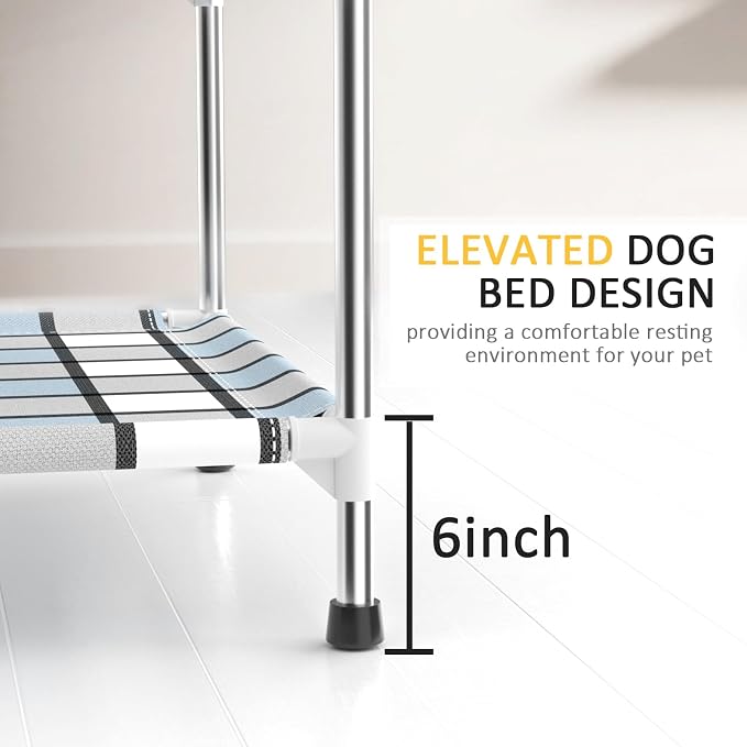 Bedside Window Dog Bunk Bed - Double Elevated Human Dog Bed with Guardrail 2 Layers Window Perch Dogs Cot 2-Tier Bedside Sleeper for Multi-Pet Households (34" x 20" x 24", Double Layer)