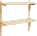 Kate and Laurel Meridien Modern Wood Shelves, 24 x 8 x 24, Natural Poplar, Transitional Two Tier Wall Shelf for Storage and Display