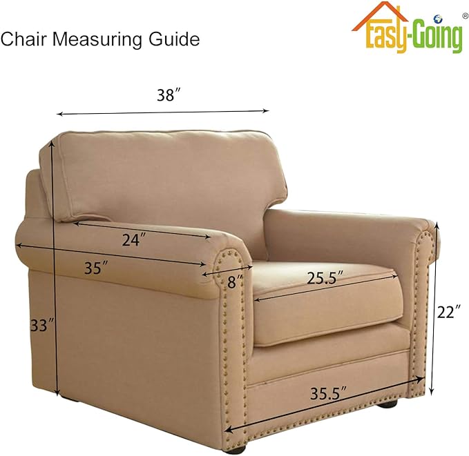 Easy-Going Stretch Chair Sofa Slipcover 1-Piece Couch Sofa Cover Furniture Protector Soft with Elastic Bottom for Kids, Pet. Spandex Jacquard Fabric Small Checks (Chair, Greyish Green)