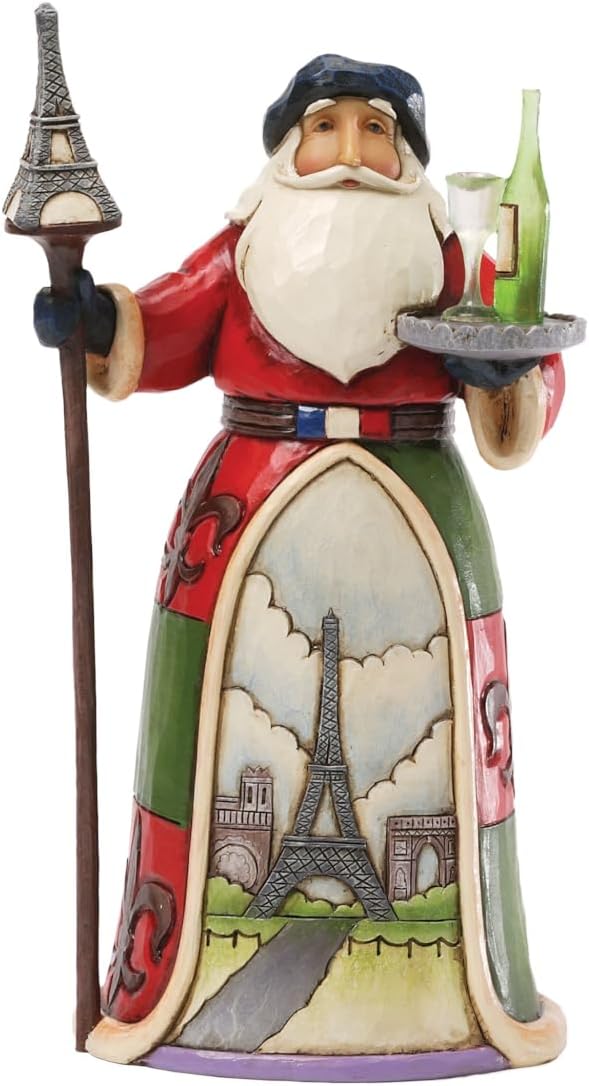 Enesco Jim Shore Heartwood Creek Christmas Around The World French Santa Figurine, 7.25 Inch, Multicolor